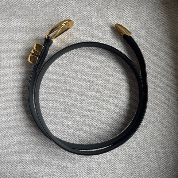 NWOT MADEWELL Women’s Triple Metal Keeper Belt True Black Gold Leather Size XL - Picture 7 of 16